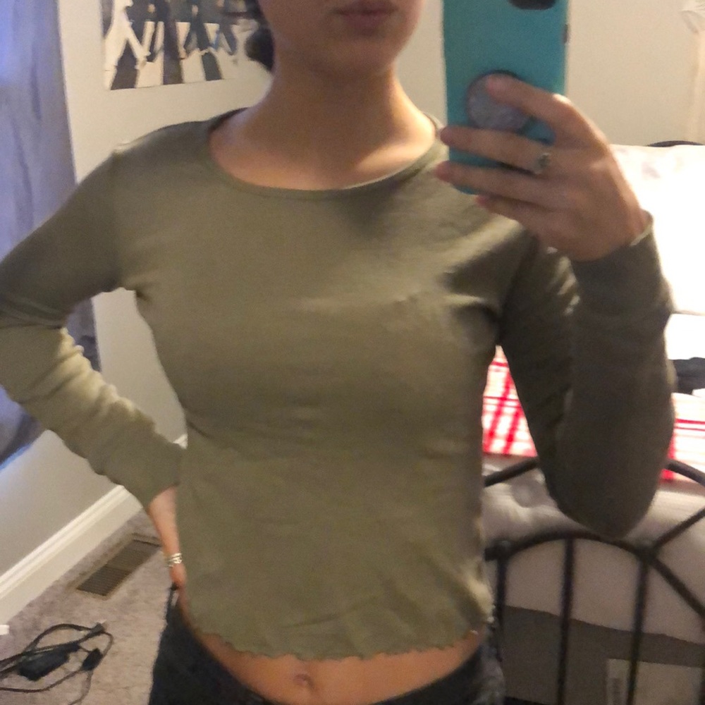 Green long sleeved shirt